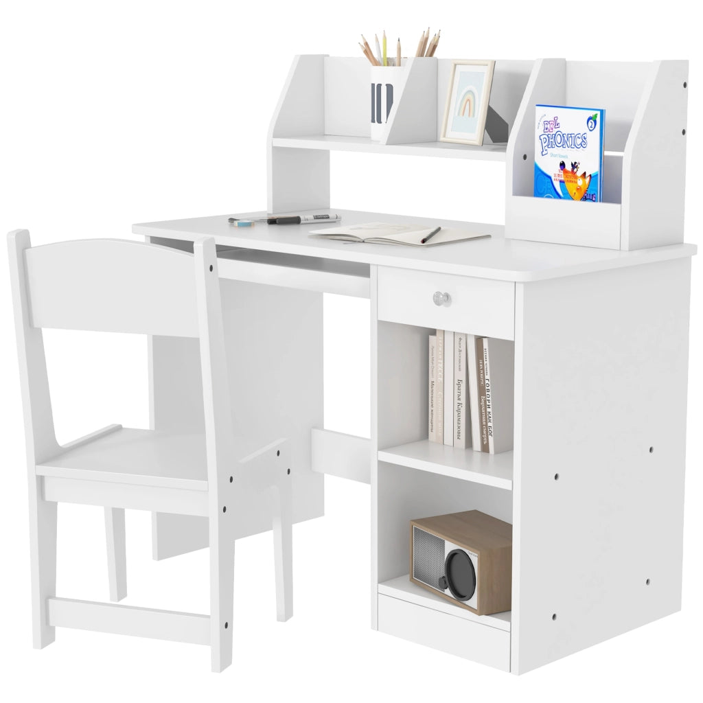 Scrivania per Bambini con Sedia e Cassetti ¨C Minimal ¨C 90x45x90 cm Bianca