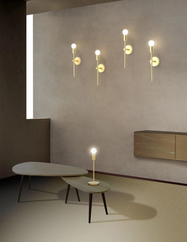 ANNA-A Applique da parete 1 luce ottone spazzolato attacco E27