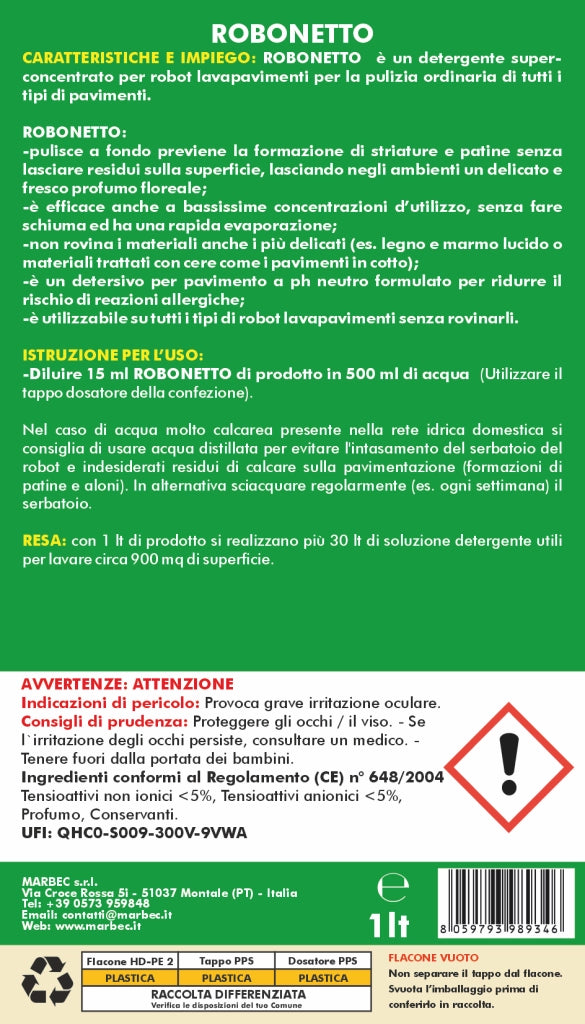 Detergente per robot lavapavimenti ROBONETTO   1LT