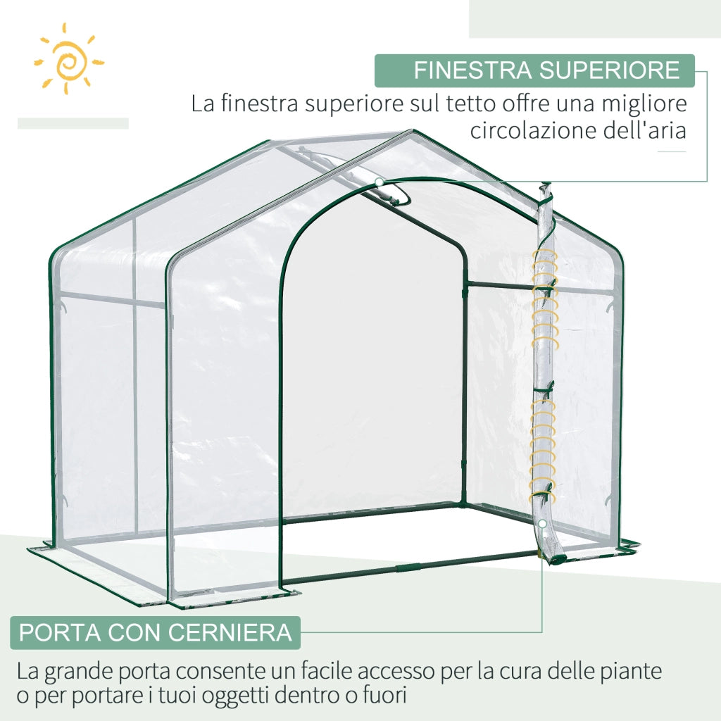 Serra da Giardino ¨C zephmum ¨C Plastica e Acciaio 180x100x152 cm Trasparente