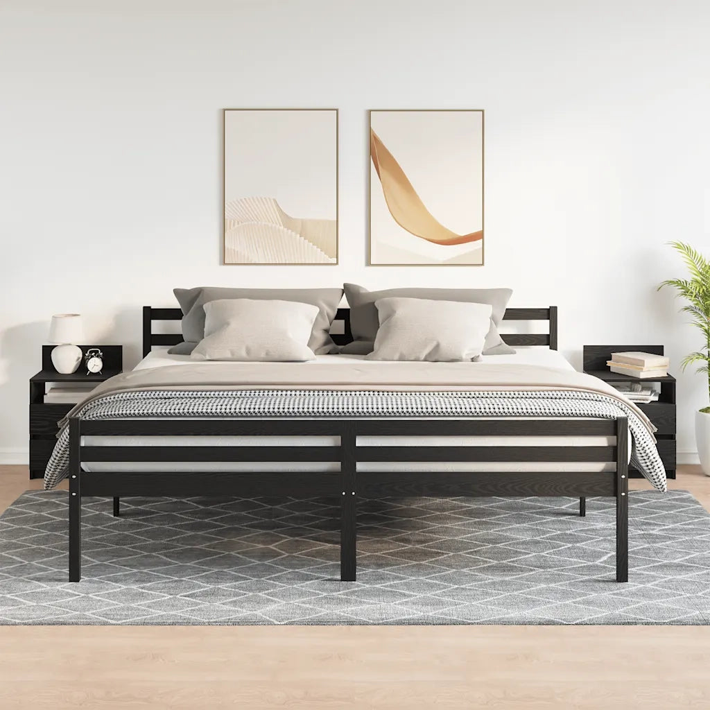 Comodini 2 pz con 2 Cassetti Neri 40x33x60 cm 858563