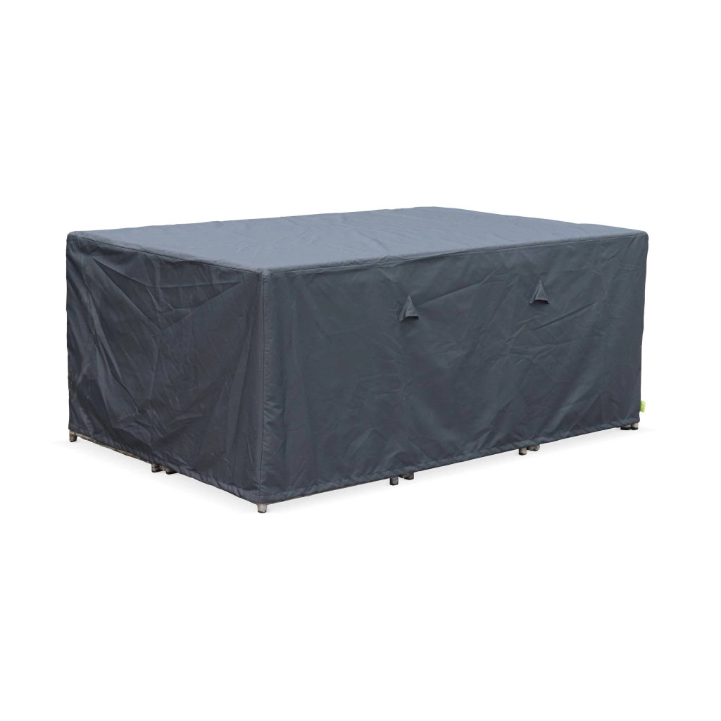 Set tavolo da giardino in resina con 10 poltrone + copertura