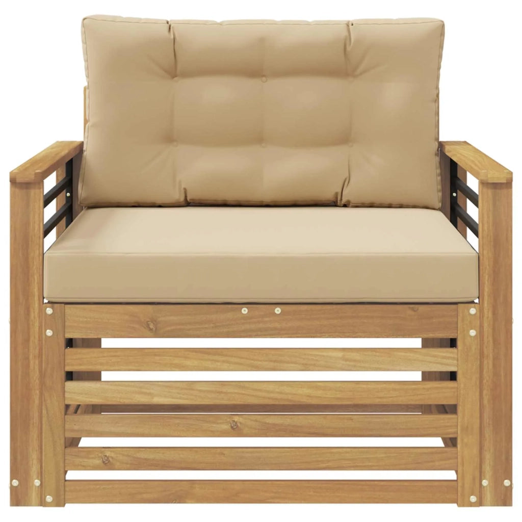 Divano da esterno Poliestere Bianco e beige 3439150