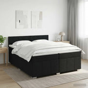 Letto box spring con materasso Nero 200 x 200 cm Tessuto 3451299