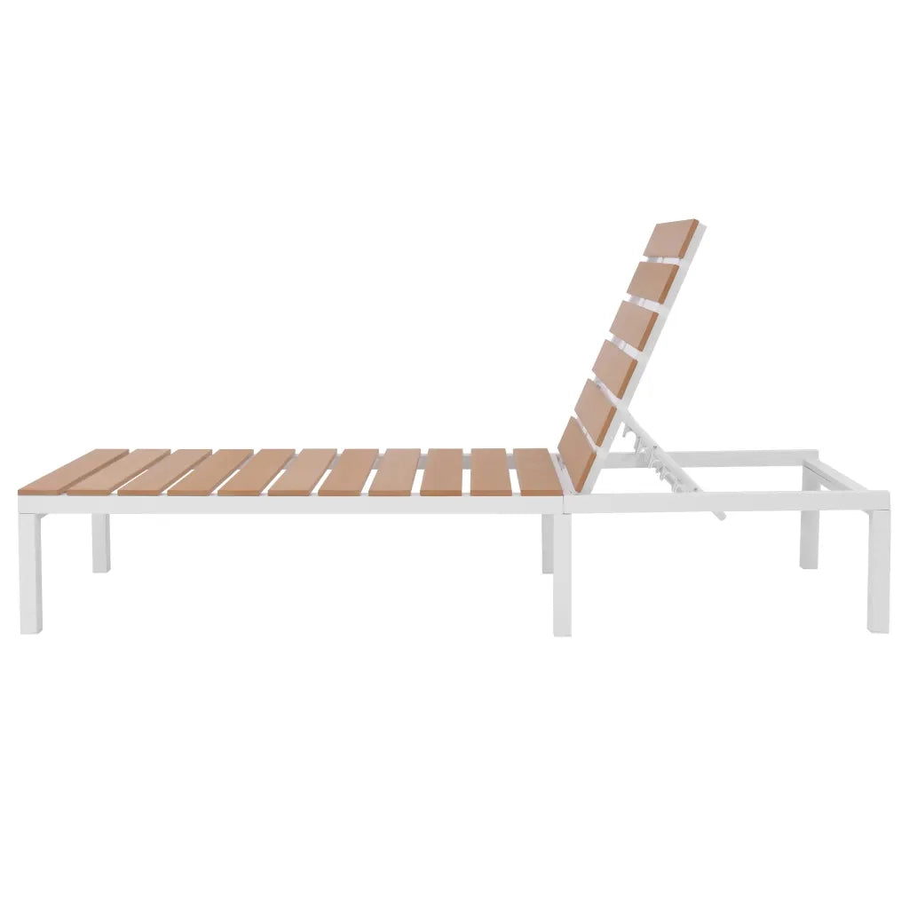 Lettino Prendisole in Alluminio e WPC Marrone 42868