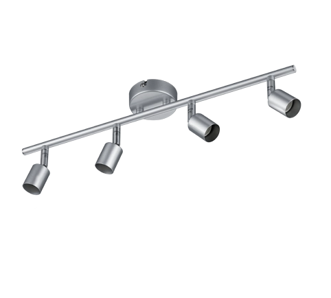 Faretti a Soffitto Barra 4 Luci Led GU10 Alluminio Senza Lampadine Paris GD Trio