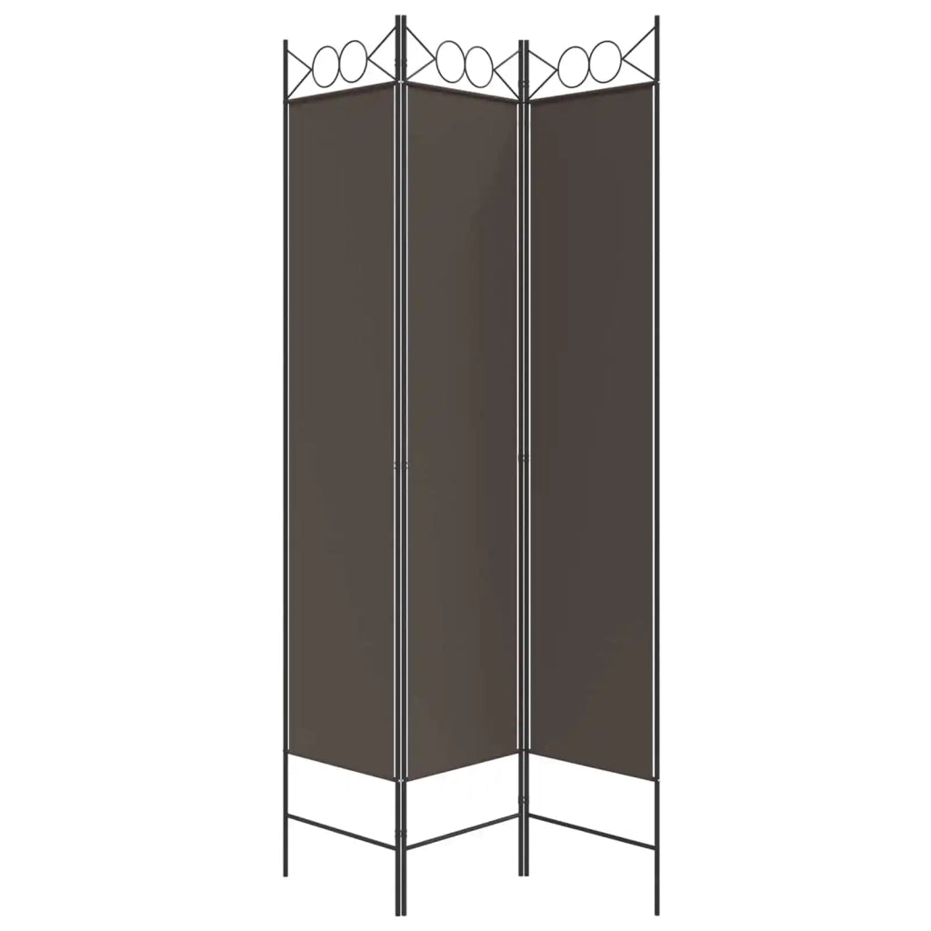 Divisorio a 3 Pannelli Marrone 120x200 cm in Tessuto 350147