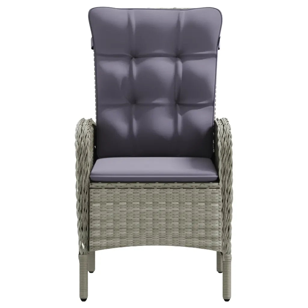 Set da Pranzo da Giardino 5 pz con Cuscini Grigio e Nero 3099361