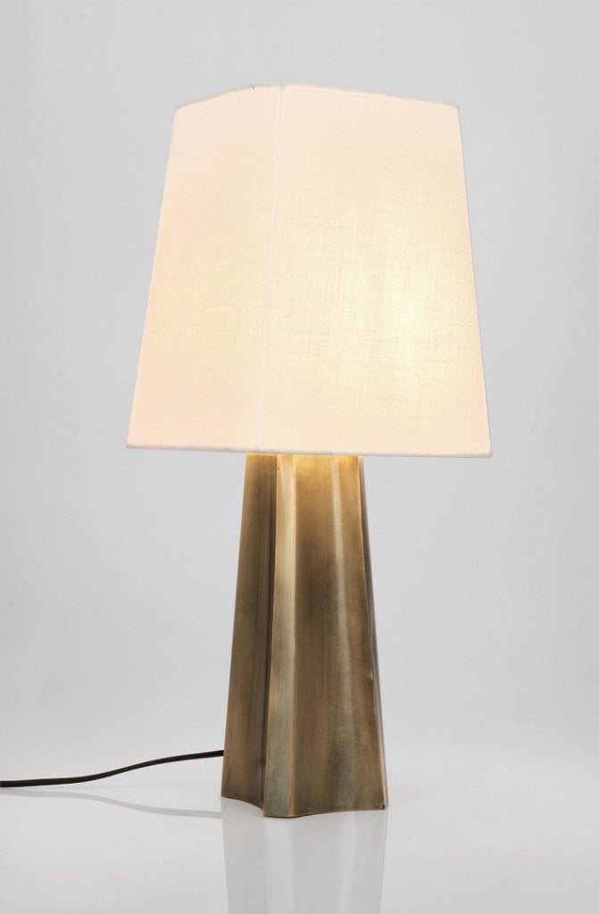 Lampada da Tavolo con Base in Metallo e Paralume in Cotone - SAKURA