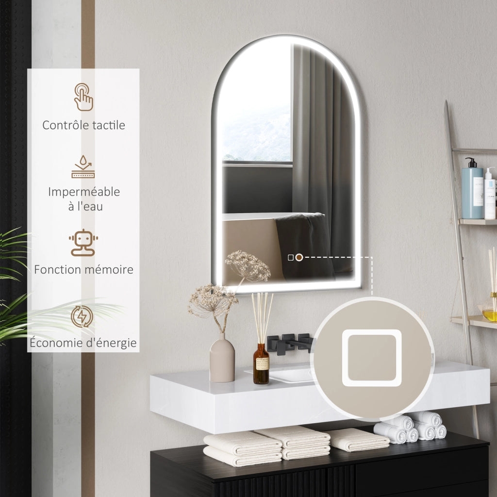 Specchio da Bagno LED ¨C Minimal ¨C 90x60cm Bianco Grigio Nero