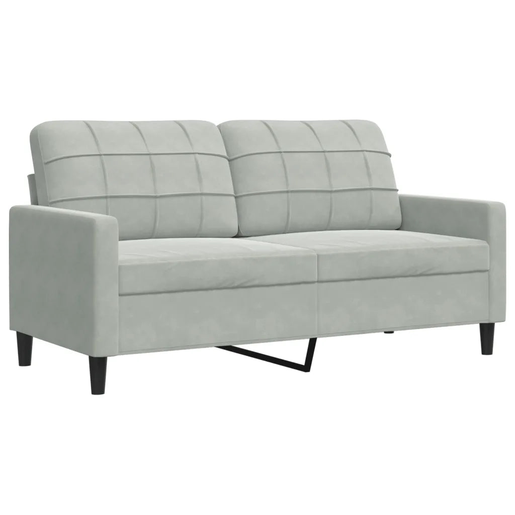 Set di Divani 4 pz con Cuscini Grigio Chiaro in Velluto