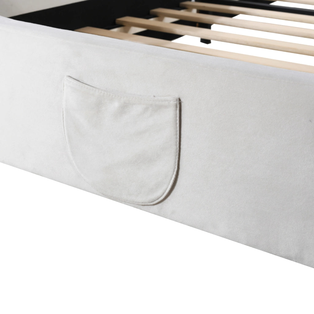 LETTO imbottito a forma di orso 90x200 cm bianco