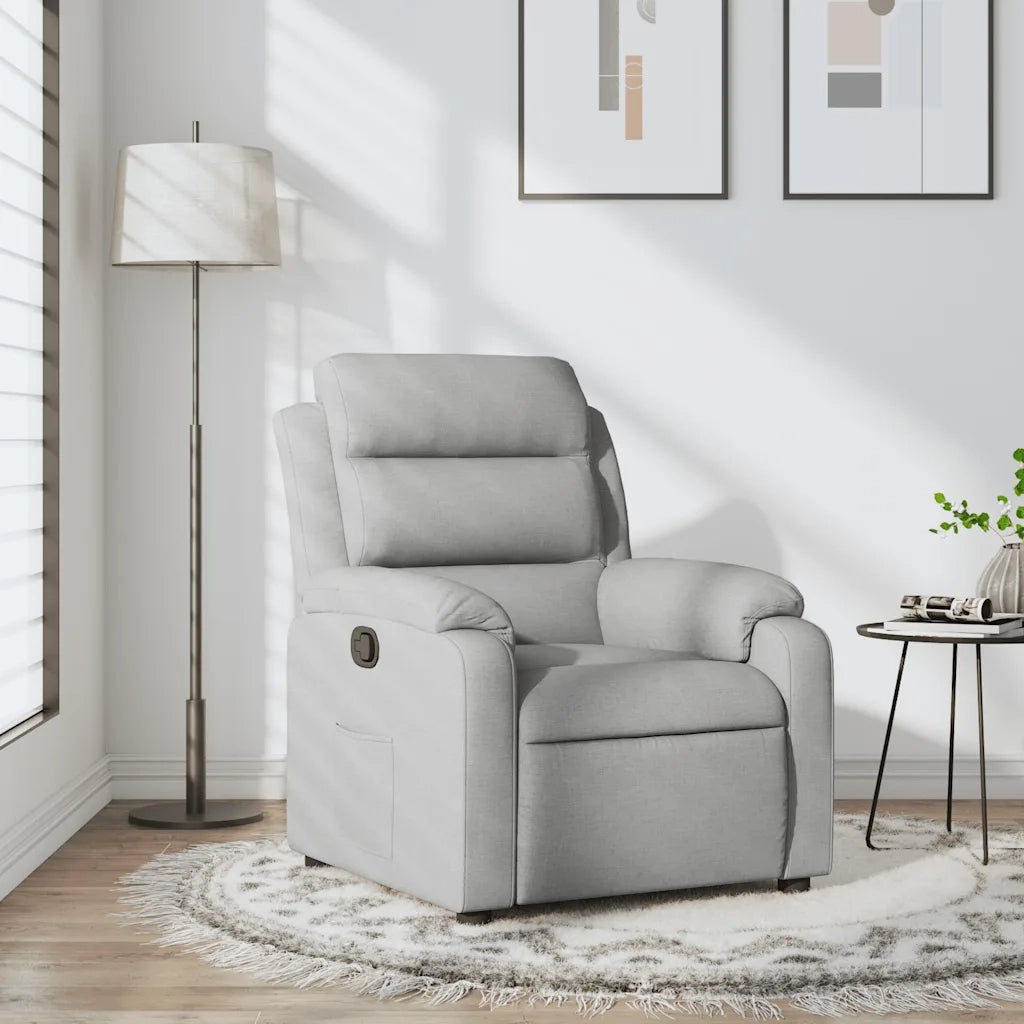 Poltrona reclinabile in tessuto grigio chiaro 3205720