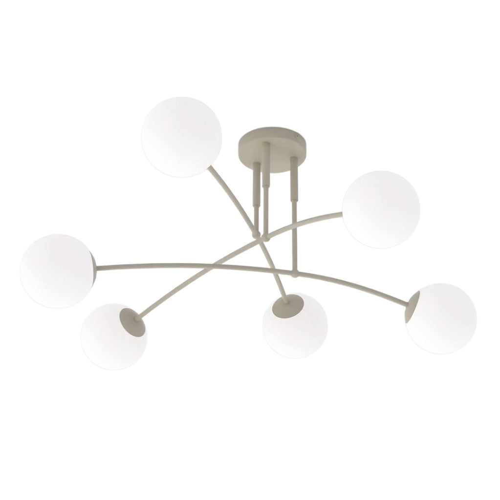 Plafoniera moderna PREGOS 6xE14 beige bianco Emibig