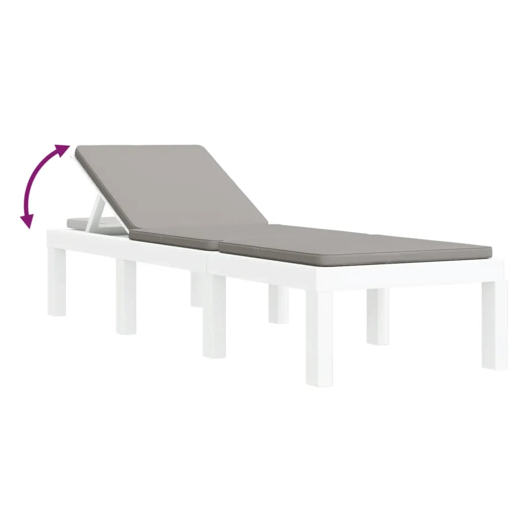 Set Salotto da Giardino 3 pz | Set di Mobili da Esterno con Cuscini Bianco in PP