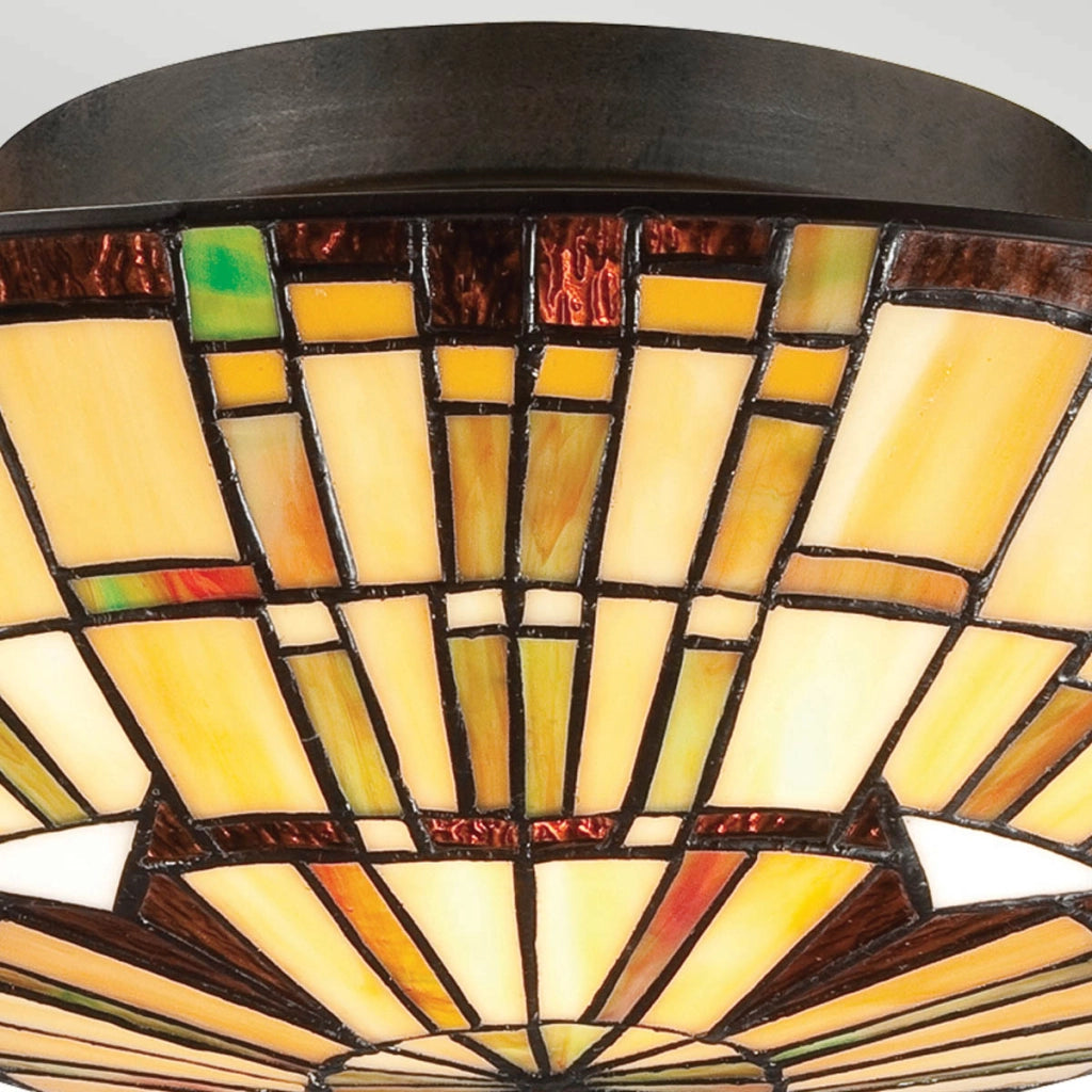 Plafoniera Tiffany multicolore Quoizel Reed 2xE27 60W