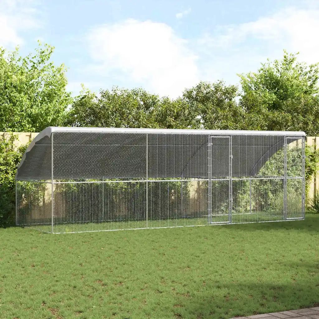 Gabbia per polli 3 pcs Argento 600 x 200 x 200 cm 3368320