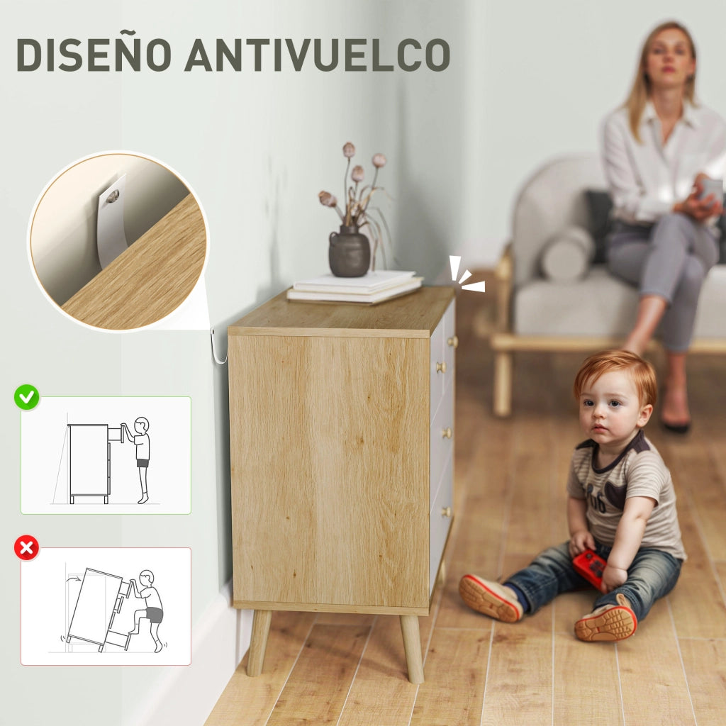 Cassettiera ¨C Minimal ¨C Robe e Bianco 60x35x65