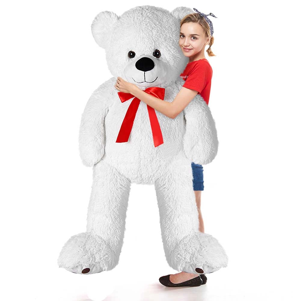 Peluche Orso Gigante XXL 140cm Orsacchiotto Morbido Bianco per Bambini