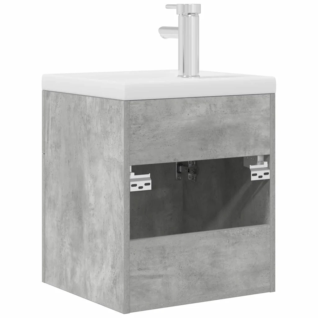 Mobile da Bagno con Lavabo Integrato e Rubinetto Grigio Cemento 3324888