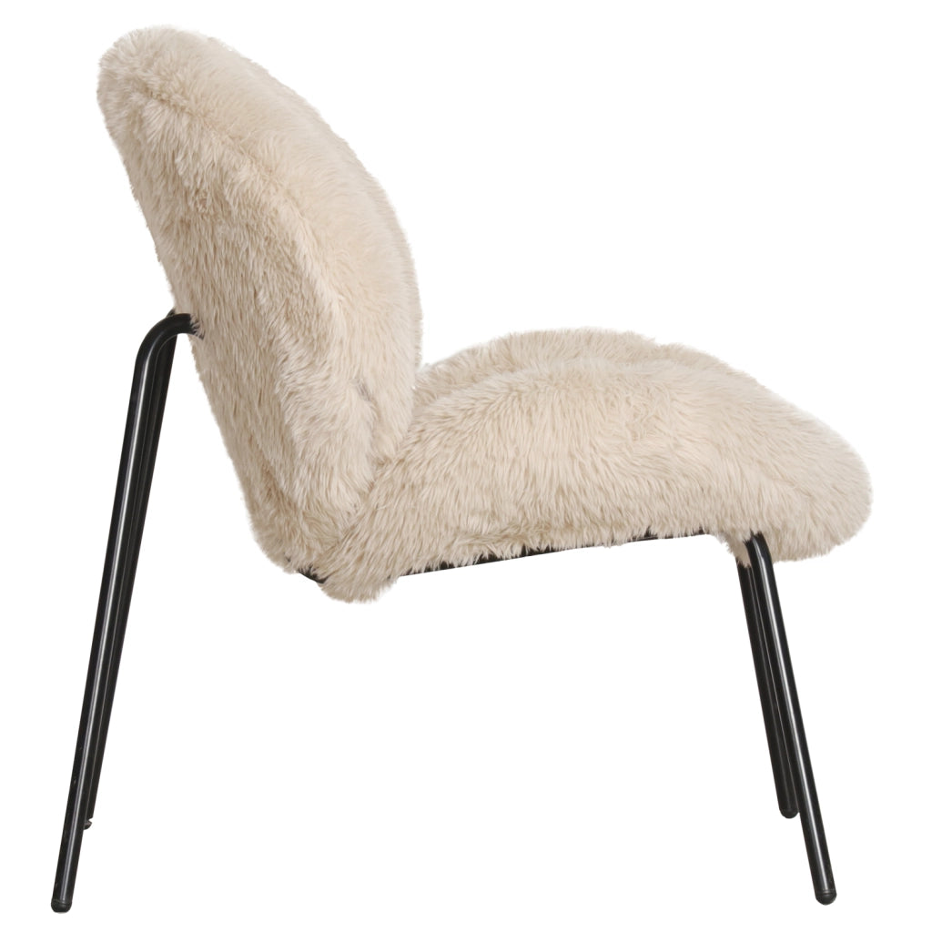 Poltrona SACHA in pelliccia sintetica beige