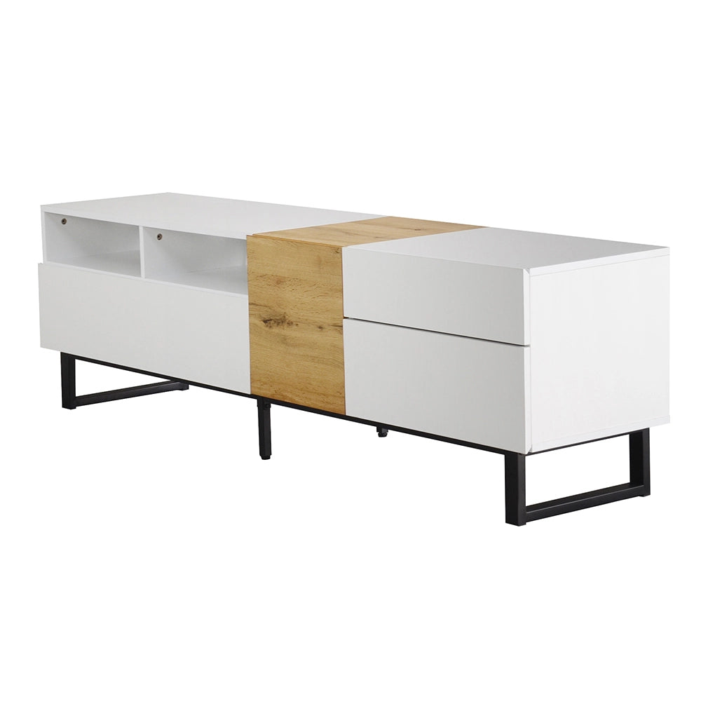 Mobile TV minimal - Xylo - 180x50x38cm legno/bianco