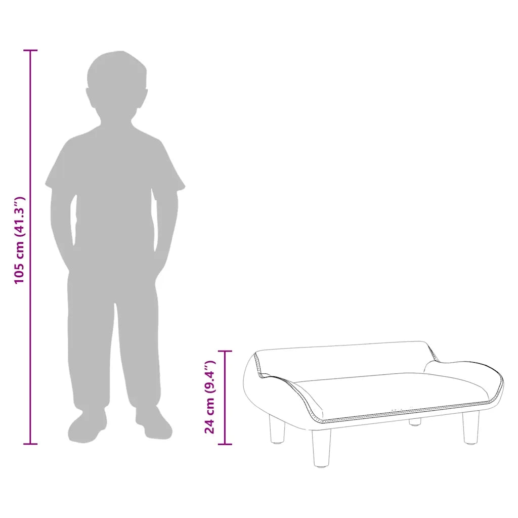 Divano per Bambini-Sofa-Divanetto Nero 70x40x24 cm in Tessuto