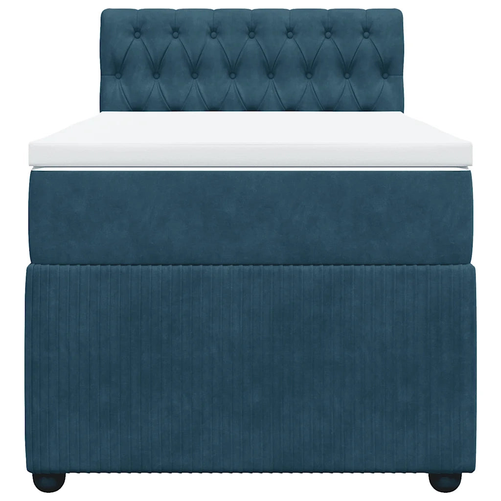 Giroletto a Molle con Materasso Blu 90x190 cm in Velluto 3287624
