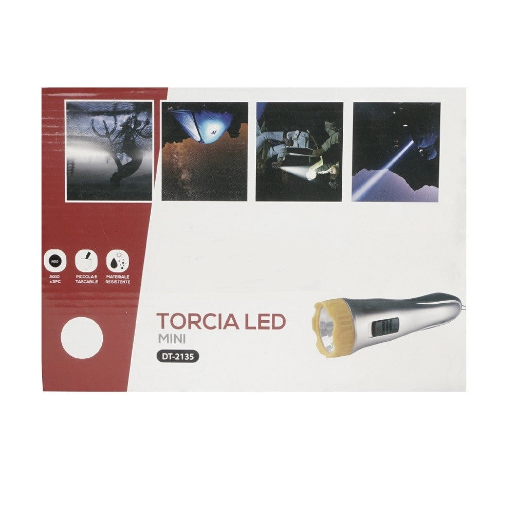 Trade Shop - Set 3 Pezzi Mini Torcia Torcette Led Smd Tascabile Portatile Vari Colori Dt-2135 -