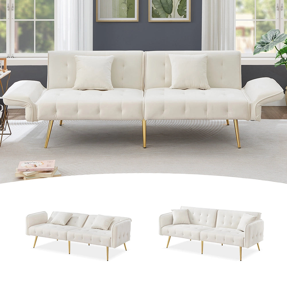 Divano letto 2 posti - Xylo - Regolabile in velluto 180x190 cm