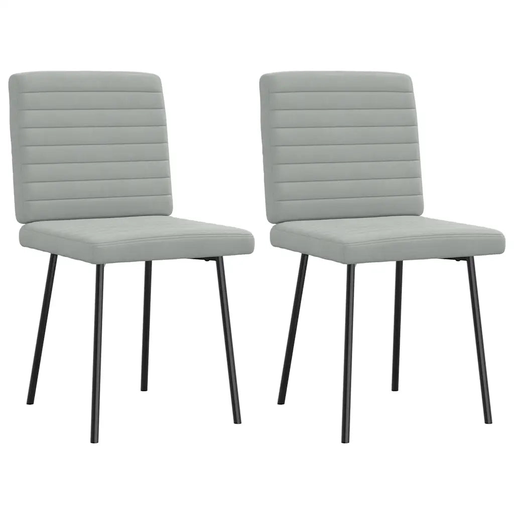 Sedie da Pranzo 2 pz Grigio Chiaro in Velluto 4101156