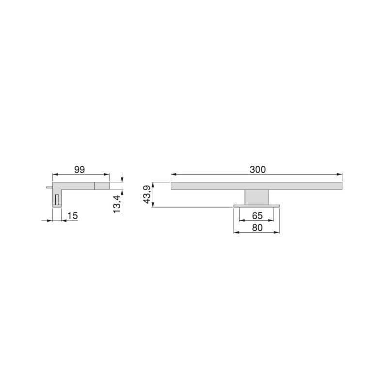 Faretto LED per specchio da bagno Virgo (AC 230V 50Hz), non necessita di convertitore, L300mm, Luce Bianco Freddo 6.000K