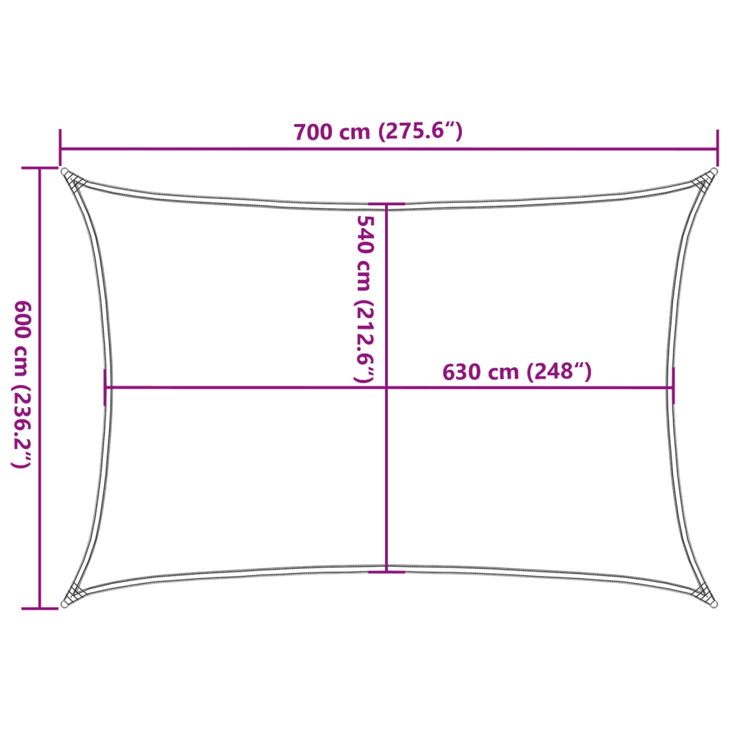 Vela Parasole 160 g/m² Marrone 6x7 m in HDPE 311799