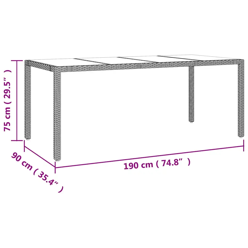 Set Bistrò da Giardino 7 pz con Cuscini in Polyrattan Marrone 3277213