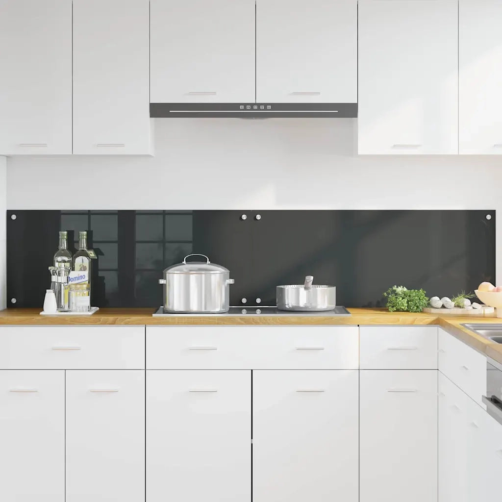 Rivestimento da Cucina 2 pz-Set di 2 Paraschizzi per Cucina Grigio scuro 100 x 40 cm