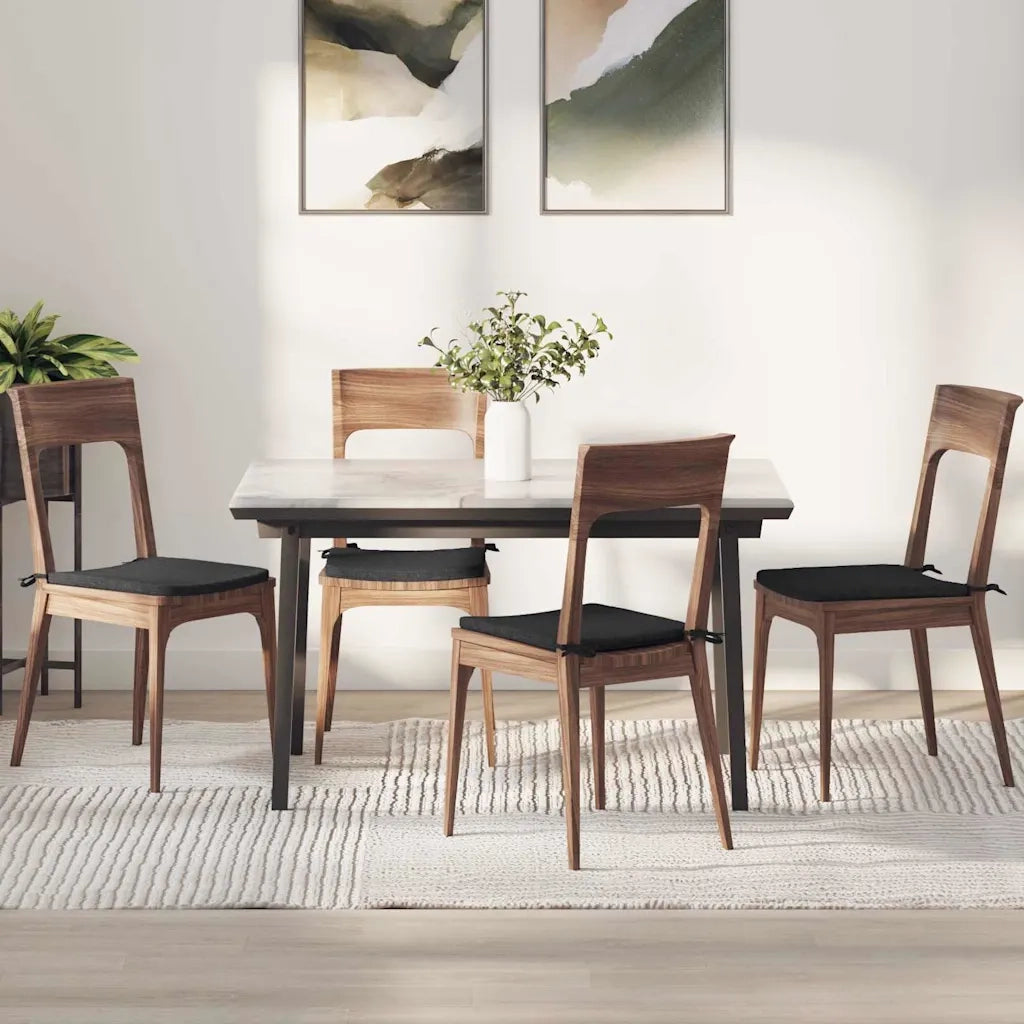 Cuscini per Seduta 4 pcs Nero 40 x 40 x 3 cm Tessuto 42015191