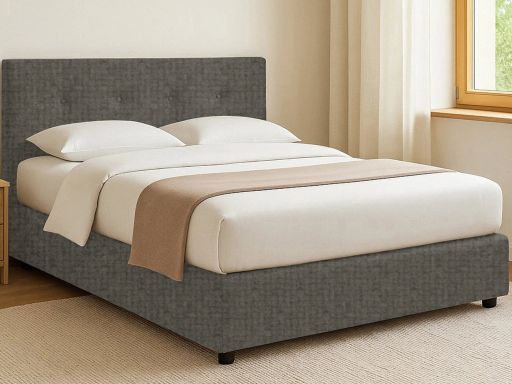 Ripon, Letto Singolo Sfoderabile Made in Italy, Grigio Tortora