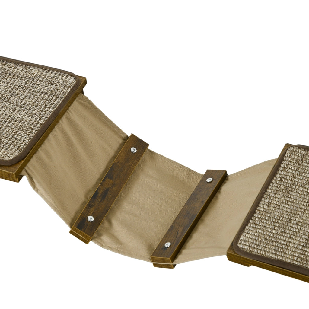 Scaletta per gatti con parete arrampicata ¨C Xylo ¨C 8 pezzi, portata 8 kg, marrone/crema