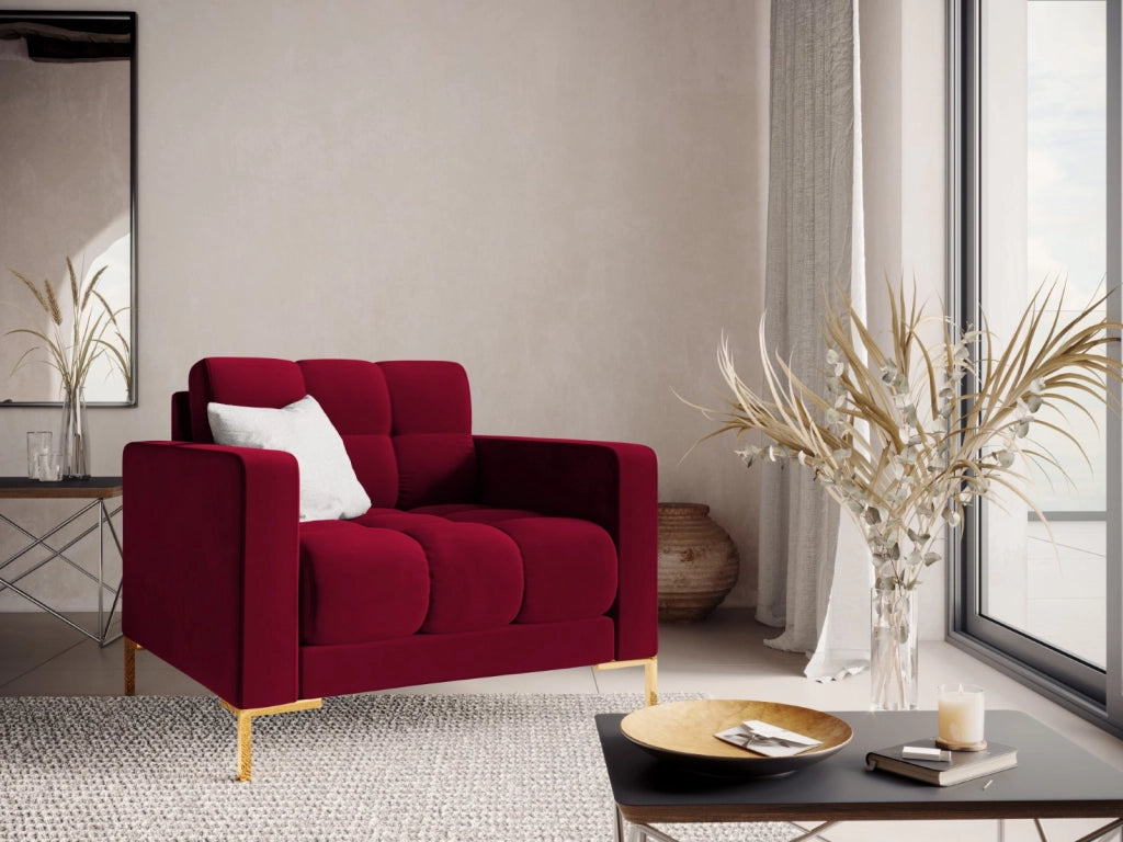 Cosmopolitan Design - Poltrona "Bali" in velluto rosso 