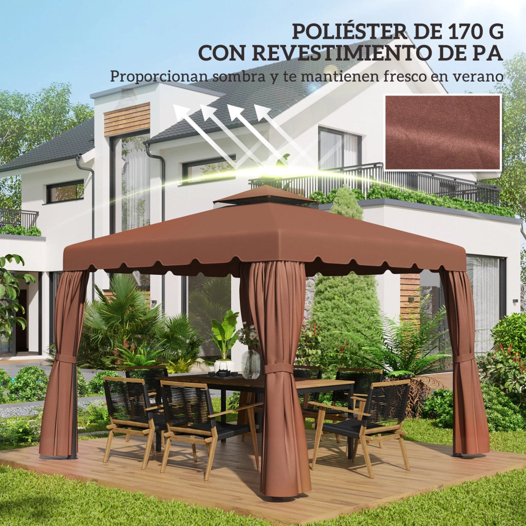 Tetto da Giardino 3x3 m ¨C Minimal ¨C Marrone