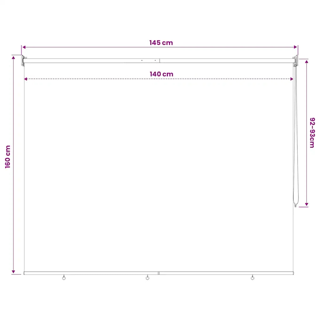 Tenda a Rullo per Esterni 165(L)x140(A) cm color crema 43441
