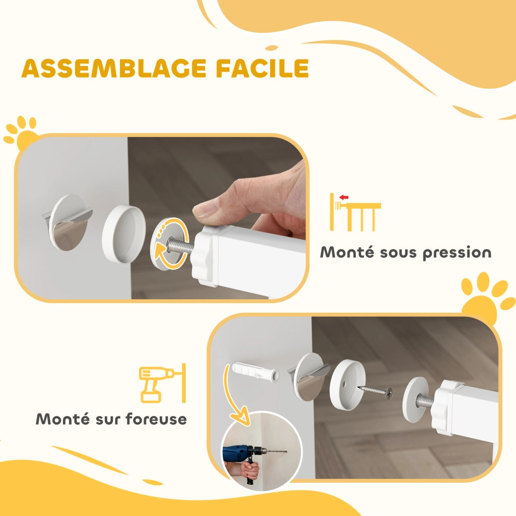 Barriera per cani ¨C zephmum ¨C Bianco 76-104 cm