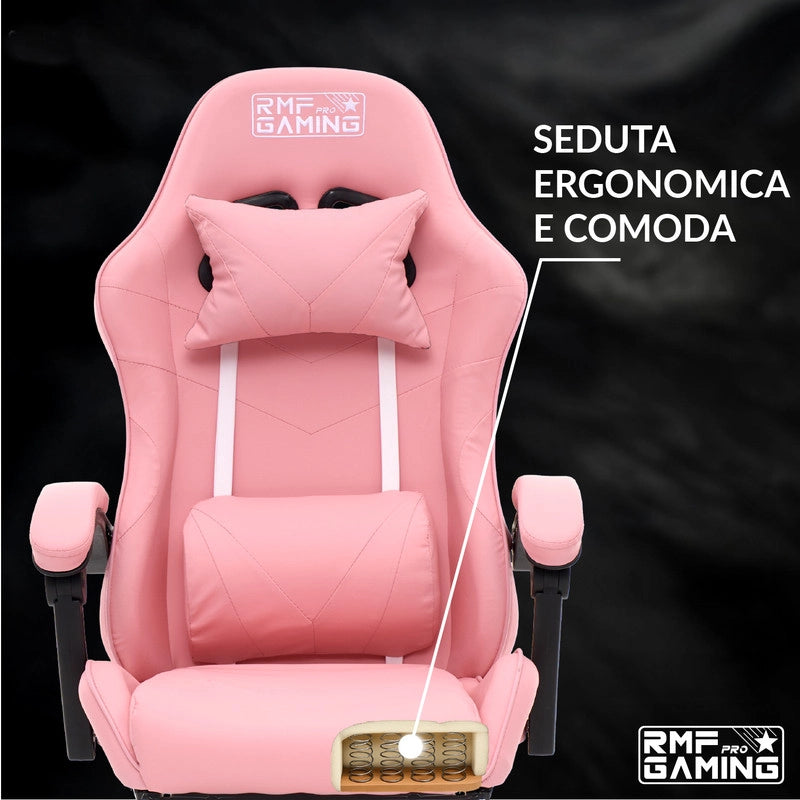 SEDIA DA GAMING COLORE ROSA