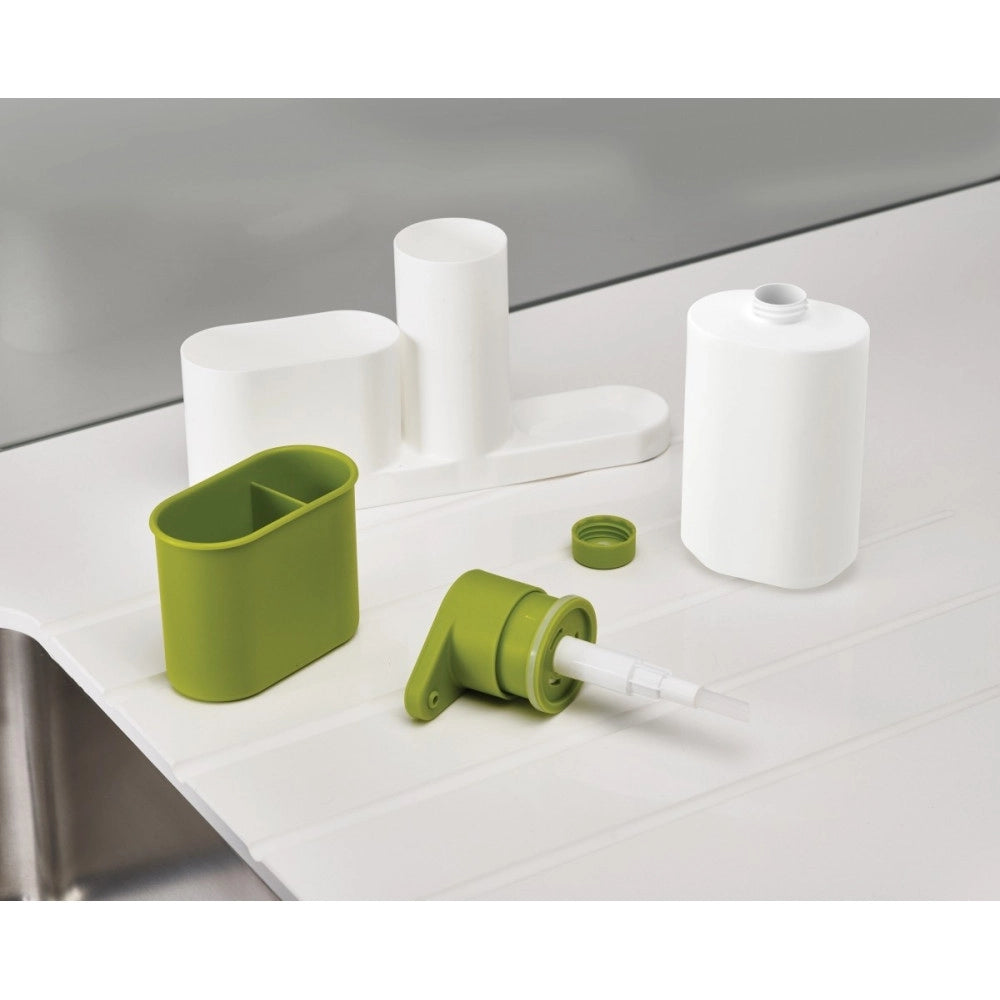 Trade Shop - Set Organizer Per Lavello Dispenser Di Sapone Liquido + Bottiglia + Contenitore -