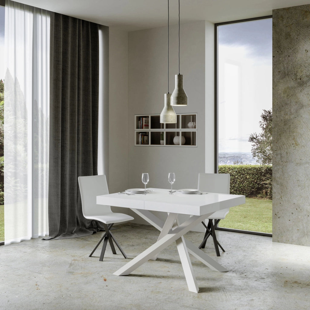 Tavolo allungabile 90x130/234 cm Volta bianco frassino telaio bianco