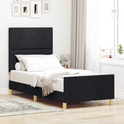 Struttura del letto con testiera Nero 90 x 200 cm Tessuto