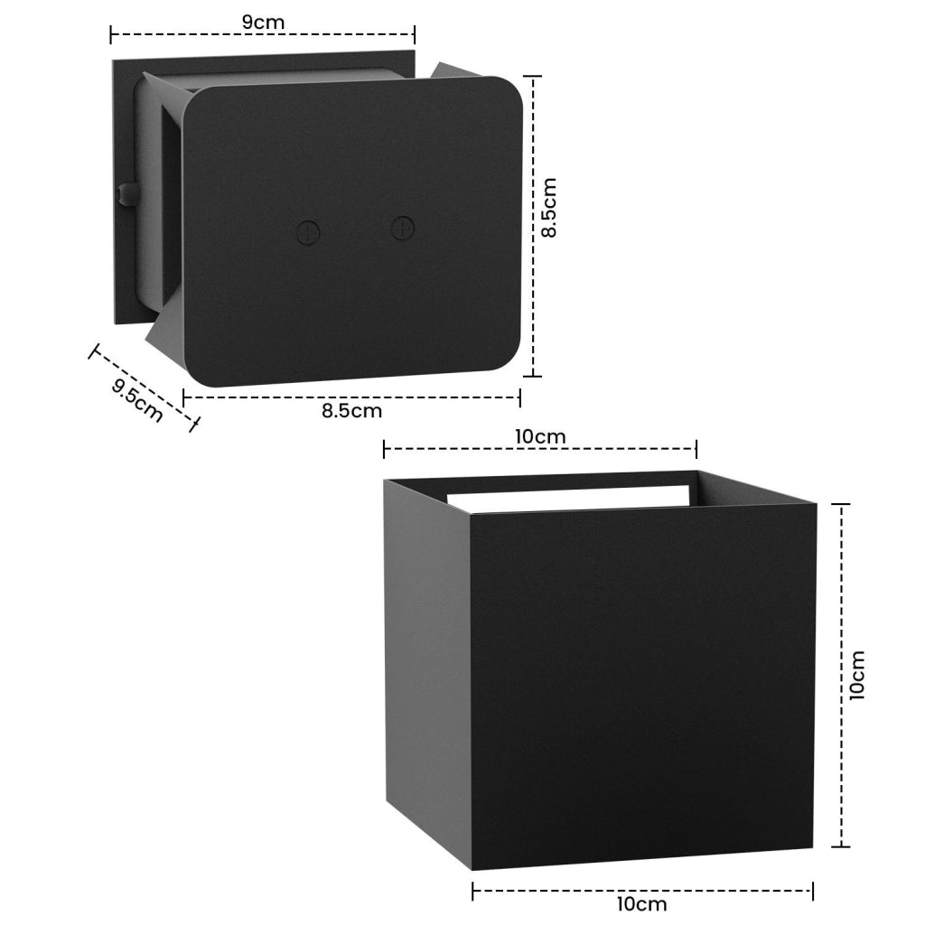 ZMH Applique da Muro Esterna LED Nera Up Down IP65 3000K per Scale