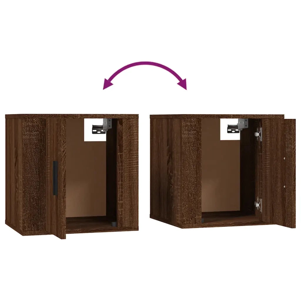 Mobili Porta TV a Parete 2 pz | Armadietto TV | Mobile Porta TV Rovere Marrone 40x34,5x40 cm