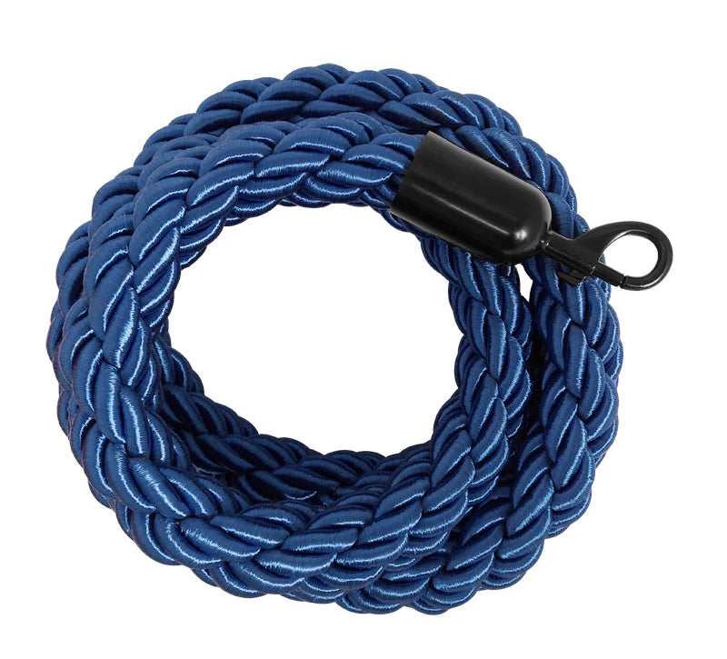 Cordone intrecciato 3mt con moschettoni nero vari colori - blu