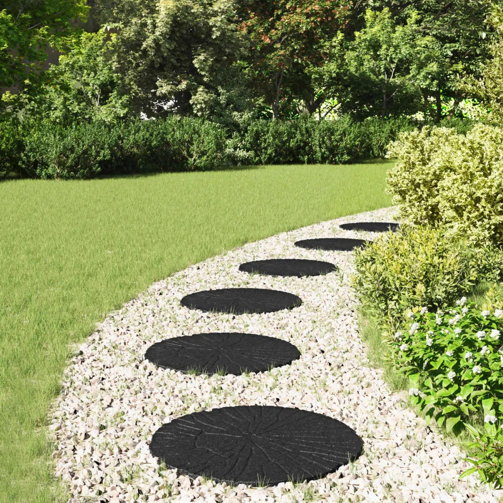 Pietra da Passo 6 pcs Nero Ø 45 x 1,8 cm Gomma 42030074